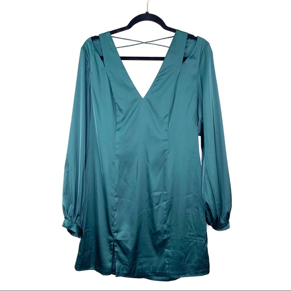 Ryse The Label Green Amanda Satin Cutout Dress - Picture 2 of 12